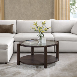 Henredon 38 in. Round Glass...